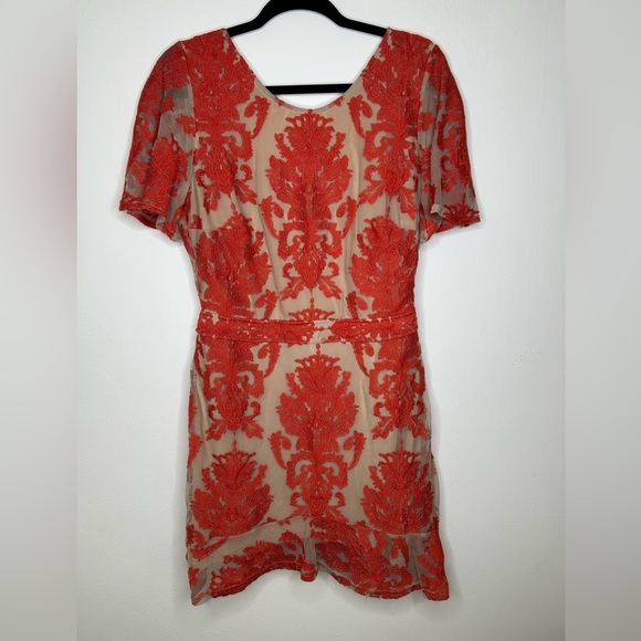 For Love & Lemons San Marco Lace Red Mini Dress Open Back - Picture 4 of 9